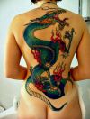 a sexy girl with chinese dragon